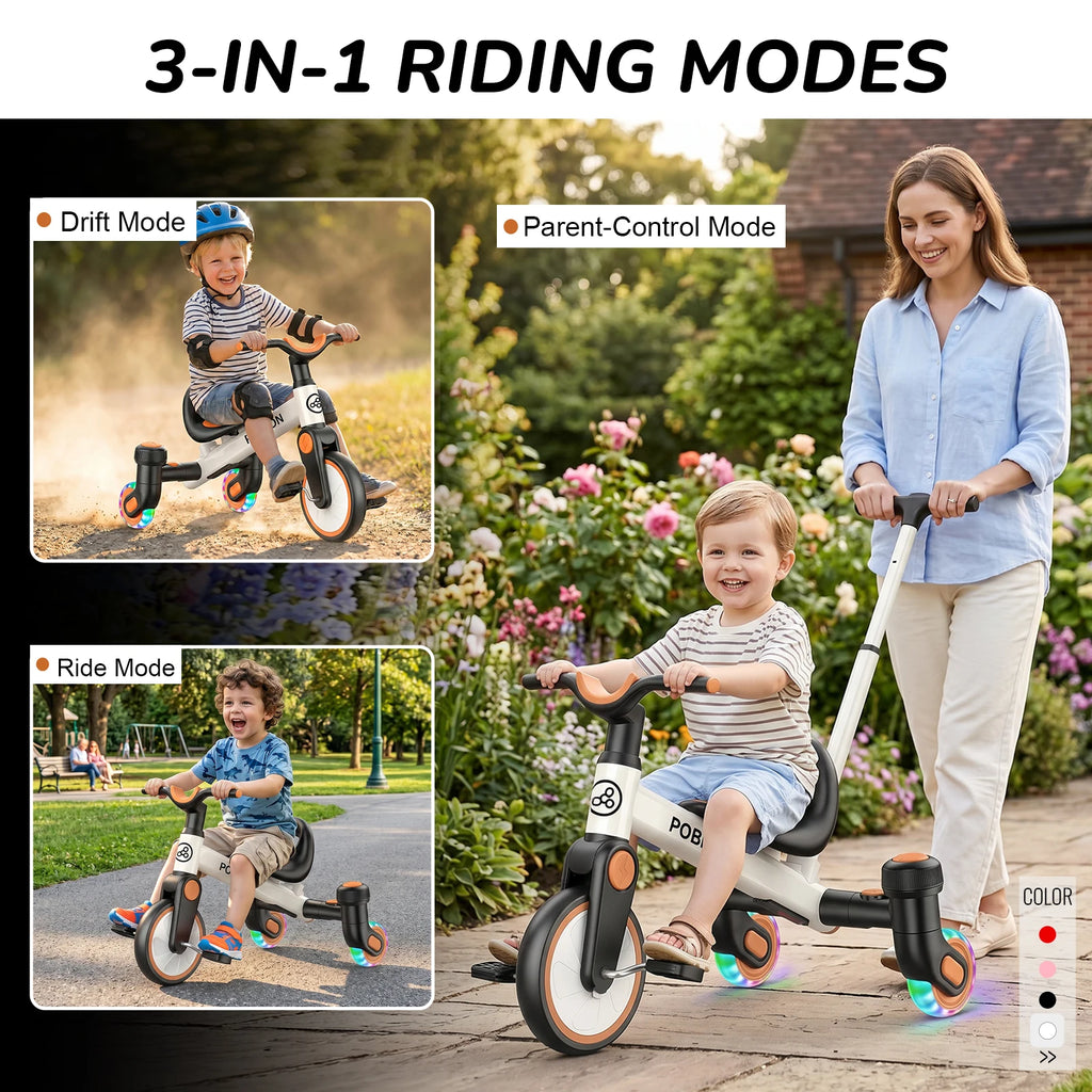 Triciclo Evolutivo 3 en 1 para Niños – Asiento Ajustável"