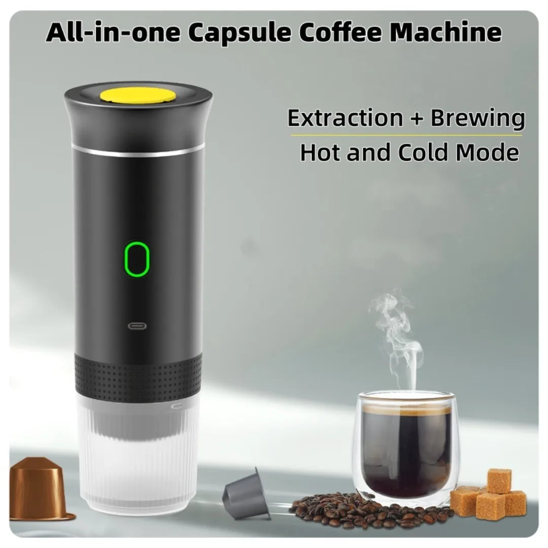 Cafetera Expresa Portátil con Autocalentamiento – 20 Bares y Batería Recargable