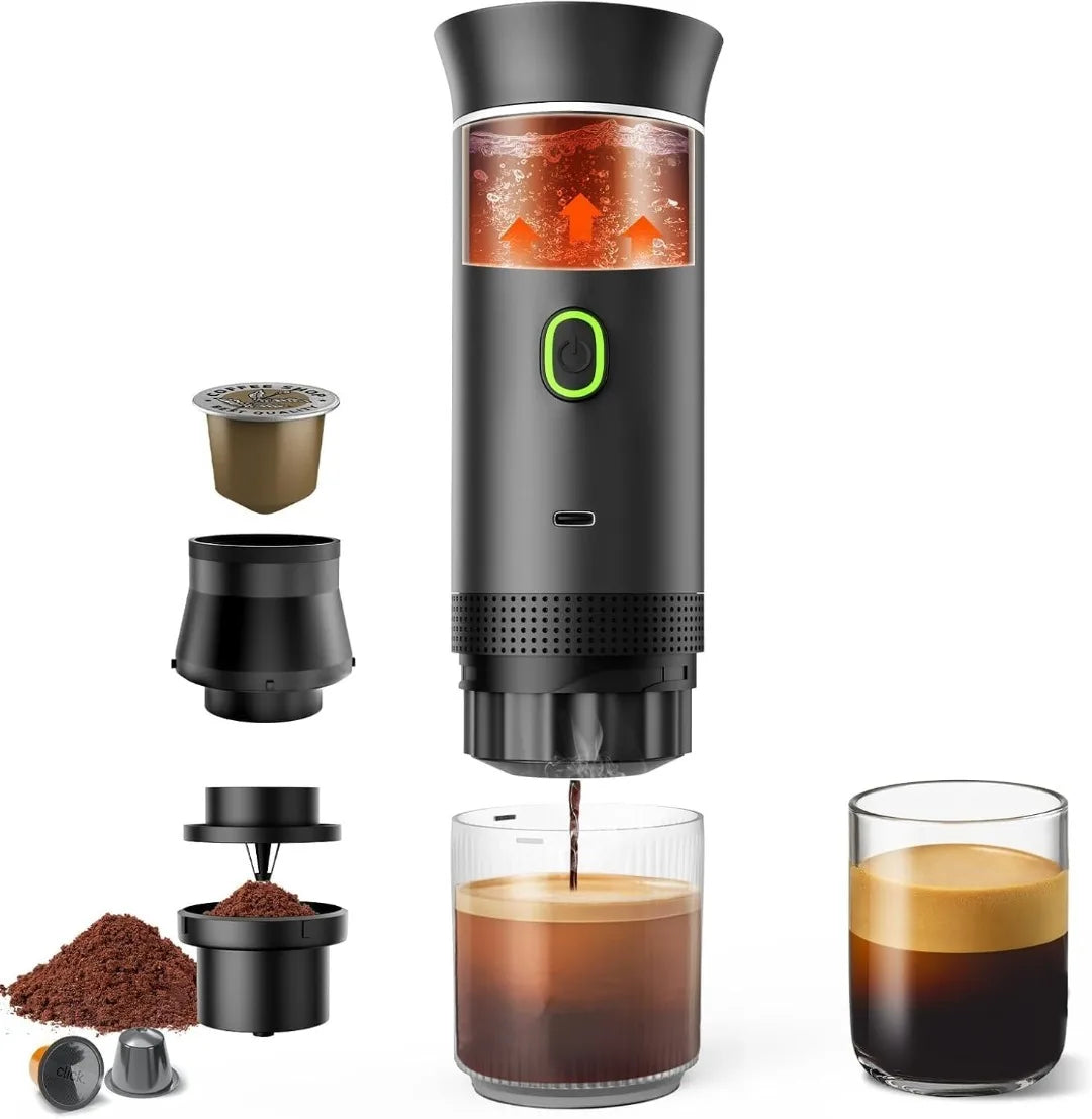 Cafetera Expresa Portátil con Autocalentamiento – 20 Bares y Batería Recargable