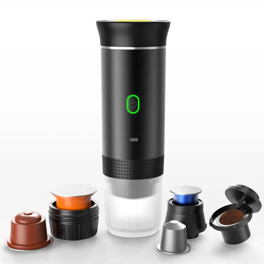 Cafetera Expresa Portátil con Autocalentamiento – 20 Bares y Batería Recargable