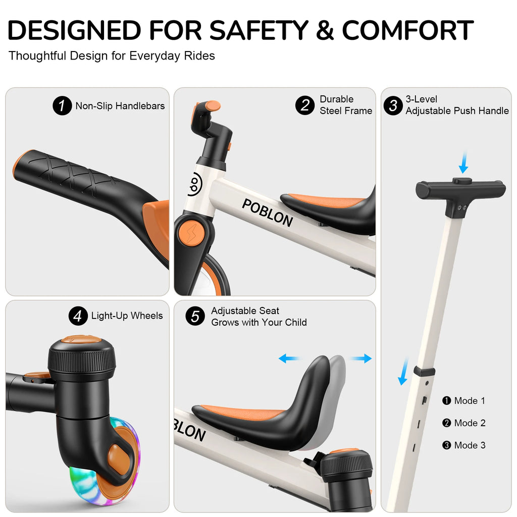 Triciclo Evolutivo 3 en 1 para Niños – Asiento Ajustável"