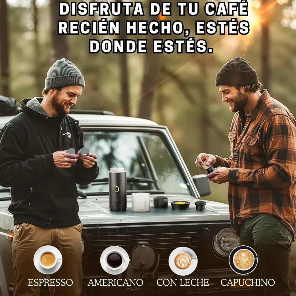 Cafetera Expresa Portátil con Autocalentamiento – 20 Bares y Batería Recargable