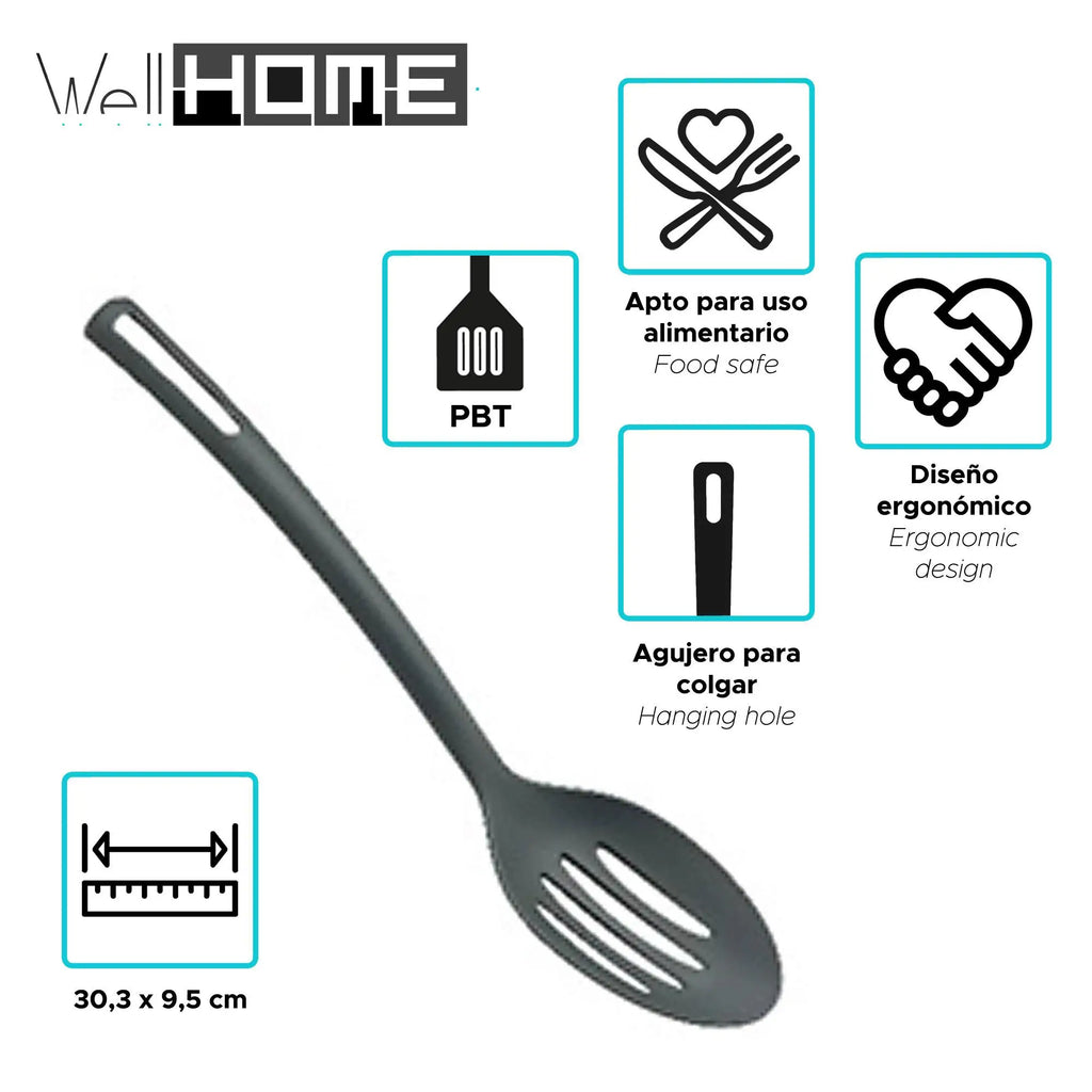 Juego de Sartenes Antiadherentes Well Home – Kit de 3 Piezas y 6 Utensilios de Cocina