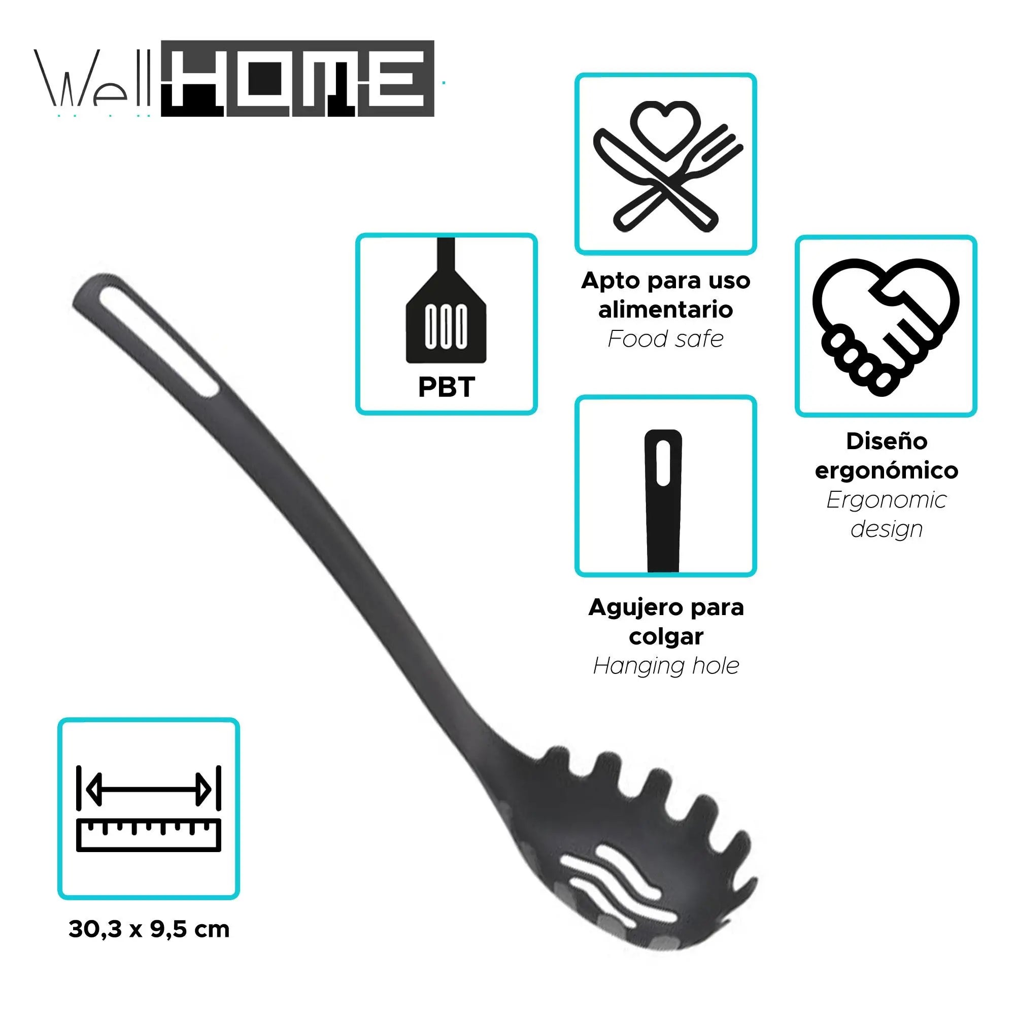 Juego de Sartenes Antiadherentes Well Home – Kit de 3 Piezas y 6 Utensilios de Cocina