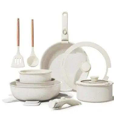 Batería de Cocina Almalux® con Mango Extraíble – Juego de 5 Piezas Apilables