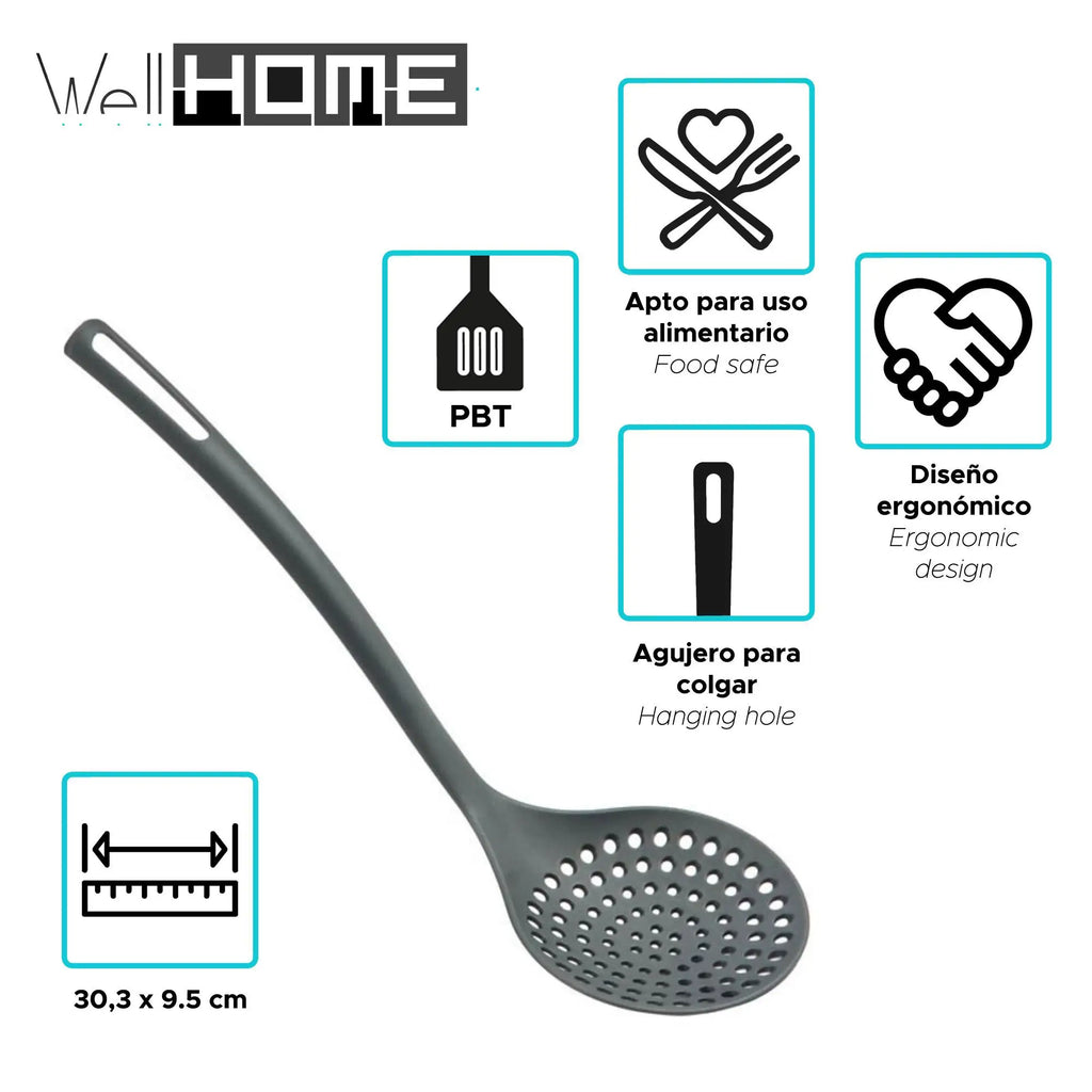 Batería de Cocina Well Home de Acero Inoxidable – Juego de 8 Piezas y 6 Utensilios