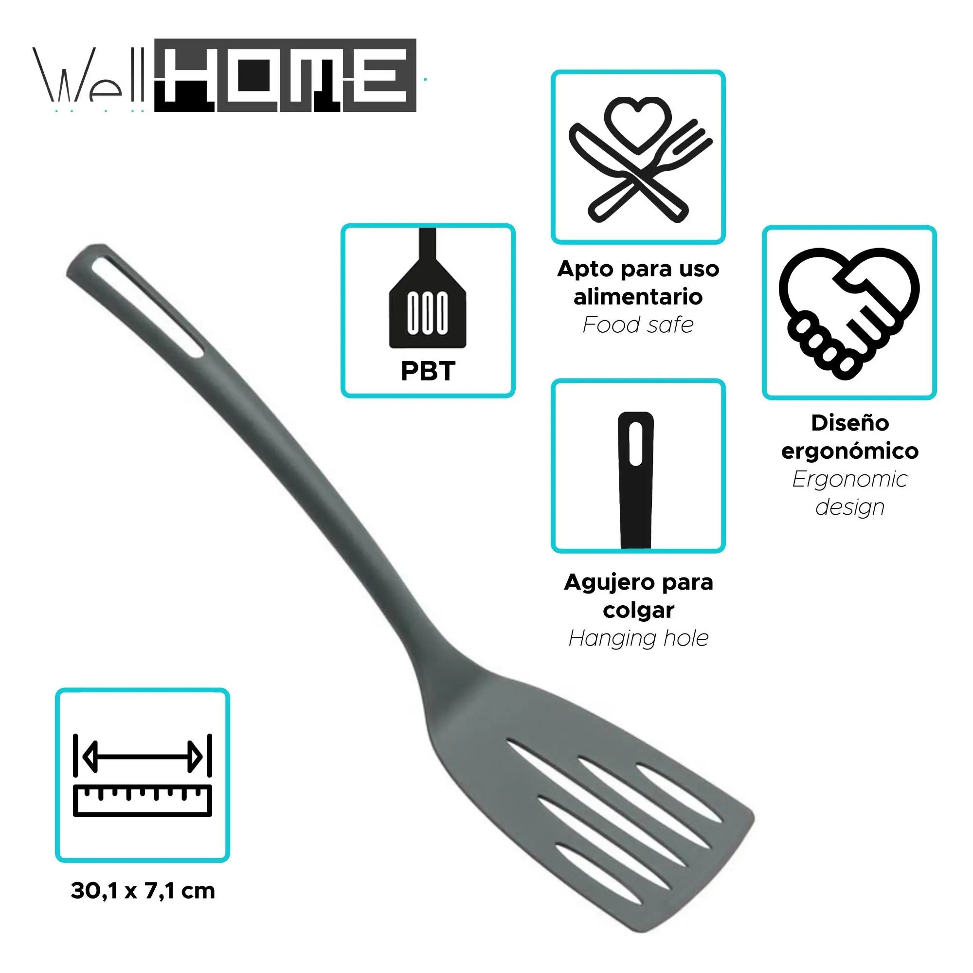 Juego de Sartenes Antiadherentes Well Home – Kit de 3 Piezas y 6 Utensilios de Cocina
