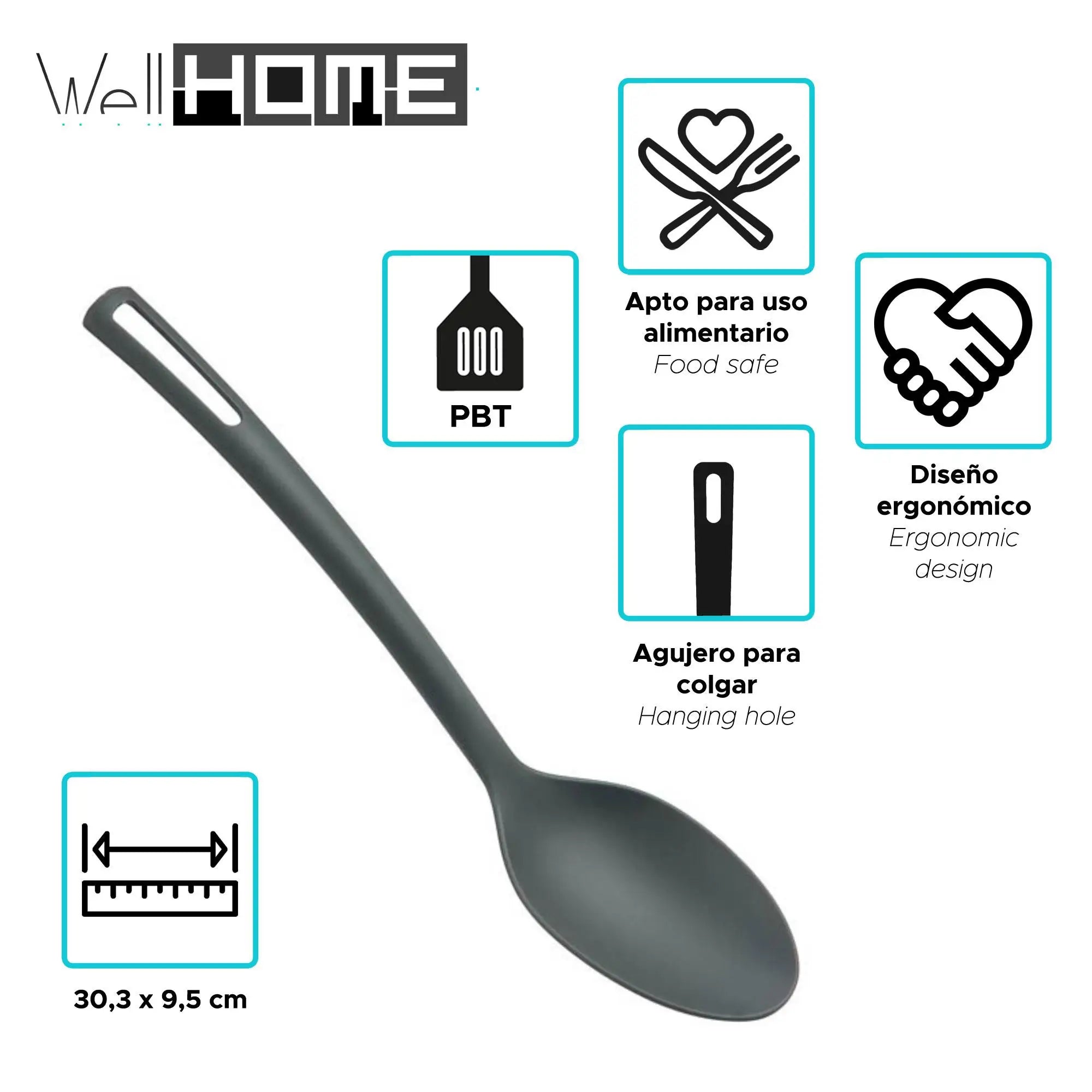 Batería de Cocina Well Home de Acero Inoxidable – Juego de 8 Piezas y 6 Utensilios
