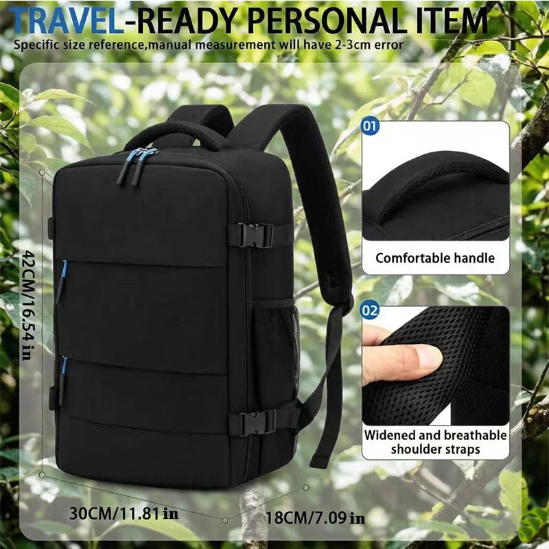 Vacuum Compression Travel Backpack with Pump - Durable Vacuum-Sealed Carry-On, Adjustable Shoulder Strap & Zipper Closure, Suita