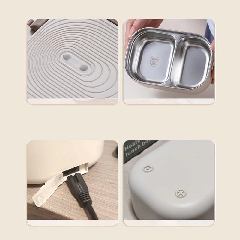 Fiambrera Eléctrica Térmica para Oficina y Colegio – Con Recipiente de Acero Inoxidable