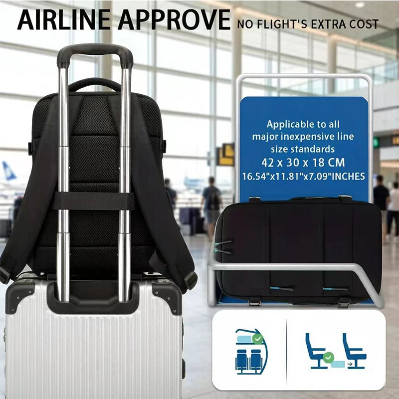Vacuum Compression Travel Backpack with Pump - Durable Vacuum-Sealed Carry-On, Adjustable Shoulder Strap & Zipper Closure, Suita